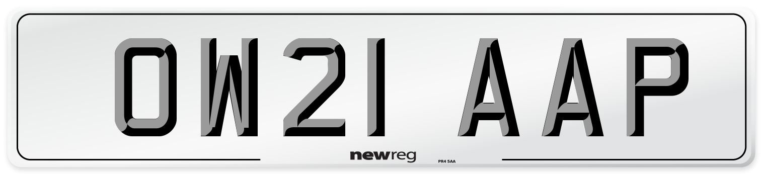 OW21 AAP Number Plate from New Reg
